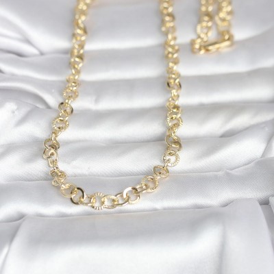 CM 14K Gold Renk Kalın Halka Zincirli 60 cm Kadın Kolye CM 14K Gold Renk Kalın Halka Zincirli 60 cm Kadın Kolye