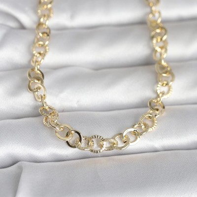 CM 14K Gold Renk Kalın Halka Zincirli 60 cm Kadın Kolye CM 14K Gold Renk Kalın Halka Zincirli 60 cm Kadın Kolye