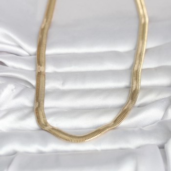 CM 14K Gold Renk Kalın Yassı Yılan Zincir Model 45 cm Kadın Kolye CM 14K Gold Renk Kalın Yassı Yılan Zincir Model 45 cm Kadın Kolye