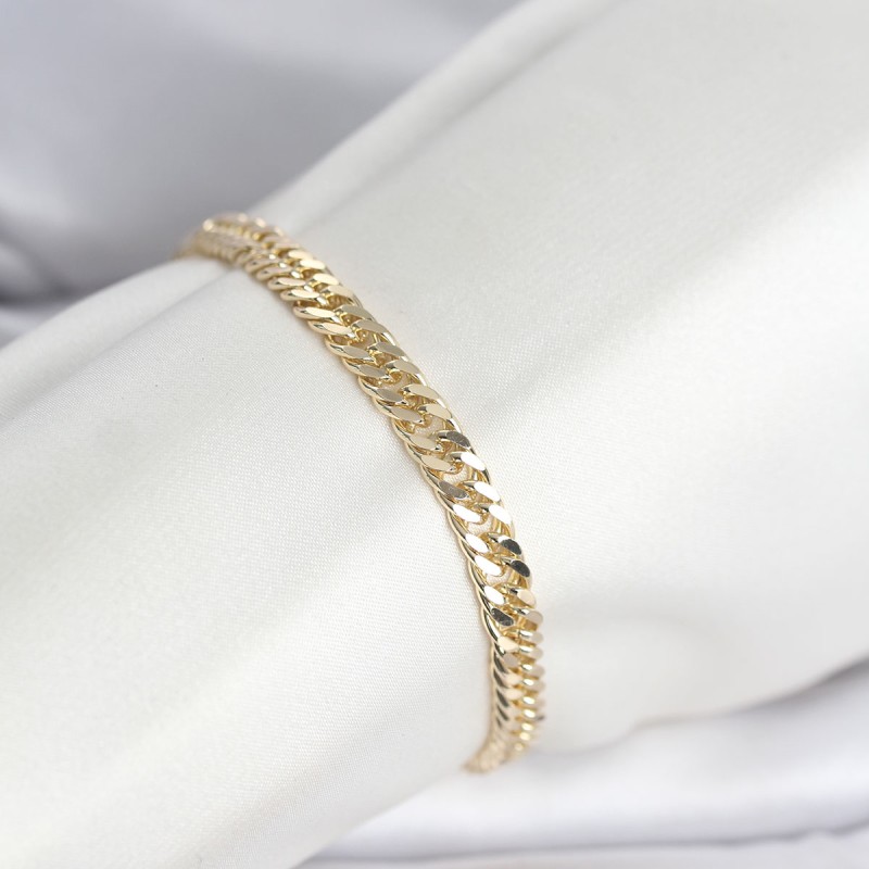 CM 14K Gold Renk Kalın Zincir Model Kadın Bileklik CM 14K Gold Renk Kalın Zincir Model Kadın Bileklik