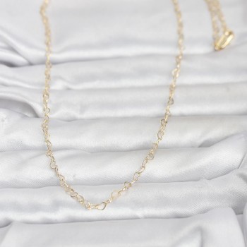 CM 14K Gold Renk Kalp Zincirli 60 cm Kadın Kolye CM 14K Gold Renk Kalp Zincirli 60 cm Kadın Kolye