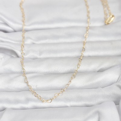 CM 14K Gold Renk Kalp Zincirli 60 cm Kadın Kolye CM 14K Gold Renk Kalp Zincirli 60 cm Kadın Kolye