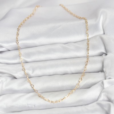 CM 14K Gold Renk Kalp Zincirli Kadın Kolye CM 14K Gold Renk Kalp Zincirli Kadın Kolye