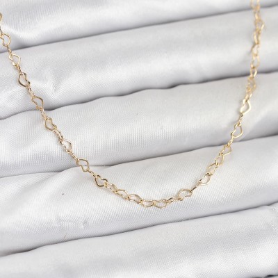 CM 14K Gold Renk Kalp Zincirli Kadın Kolye CM 14K Gold Renk Kalp Zincirli Kadın Kolye