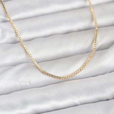 CM 14K Gold Renk Kare Zincirli Model 60 cm Kadın Kolye CM 14K Gold Renk Kare Zincirli Model 60 cm Kadın Kolye