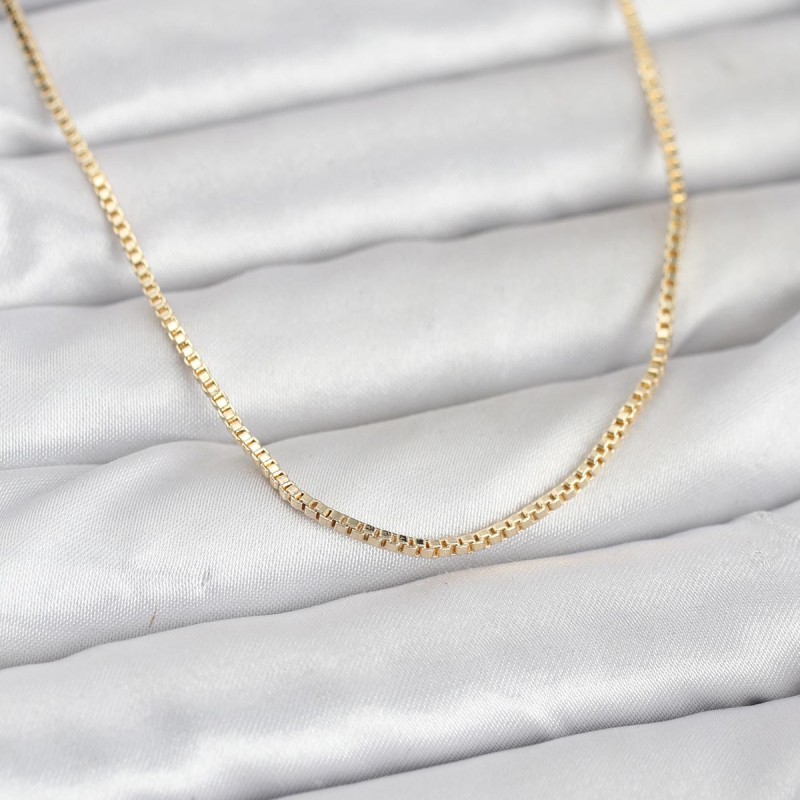 CM 14K Gold Renk Kare Zincirli Model 60 cm Kadın Kolye CM 14K Gold Renk Kare Zincirli Model 60 cm Kadın Kolye