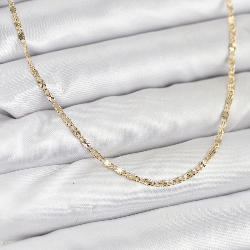 CM 14K Gold Renk Lazer İnce Zincirli Kadın Kolye CM 14K Gold Renk Lazer İnce Zincirli Kadın Kolye