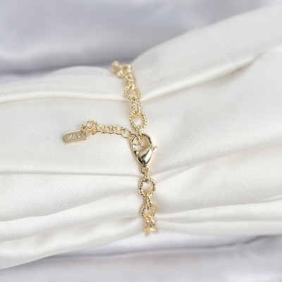 CM 14K Gold Renk Lazerli Halka Model Kadın Bileklik CM 14K Gold Renk Lazerli Halka Model Kadın Bileklik