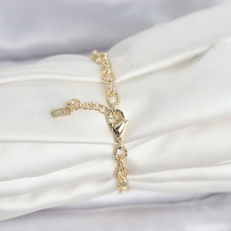 CM 14K Gold Renk Lazerli Halka Model Kadın Bileklik CM 14K Gold Renk Lazerli Halka Model Kadın Bileklik
