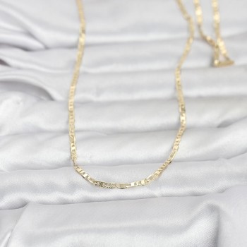 CM 14K Gold Renk Lazerli Yassı Model Zincirli 60 cm Kadın Kolye CM 14K Gold Renk Lazerli Yassı Model Zincirli 60 cm Kadın Kolye