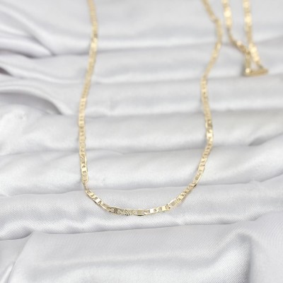 CM 14K Gold Renk Lazerli Yassı Model Zincirli 60 cm Kadın Kolye CM 14K Gold Renk Lazerli Yassı Model Zincirli 60 cm Kadın Kolye