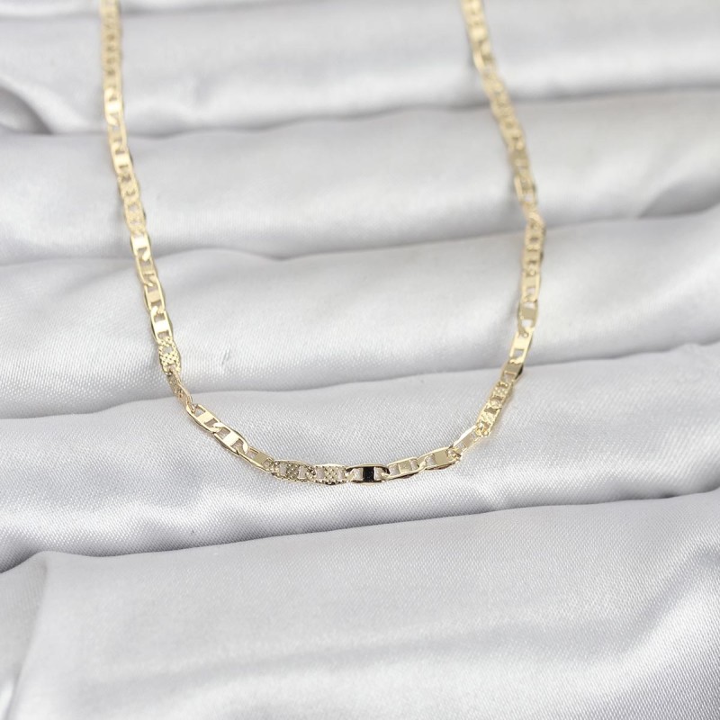 CM 14K Gold Renk Lazerli Yassı Model Zincirli 60 cm Kadın Kolye CM 14K Gold Renk Lazerli Yassı Model Zincirli 60 cm Kadın Kolye