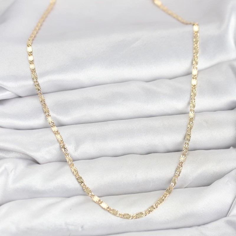 CM 14K Gold Renk Lazerli Zincir Model Kadın Kolye CM 14K Gold Renk Lazerli Zincir Model Kadın Kolye