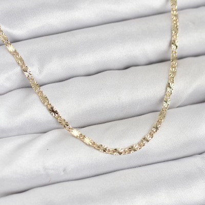 CM 14K Gold Renk Lazerli Zincir Model Kadın Kolye CM 14K Gold Renk Lazerli Zincir Model Kadın Kolye