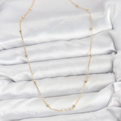 CM 14K Gold Renk Minik Top Zincirli Kadın Kolye CM 14K Gold Renk Minik Top Zincirli Kadın Kolye
