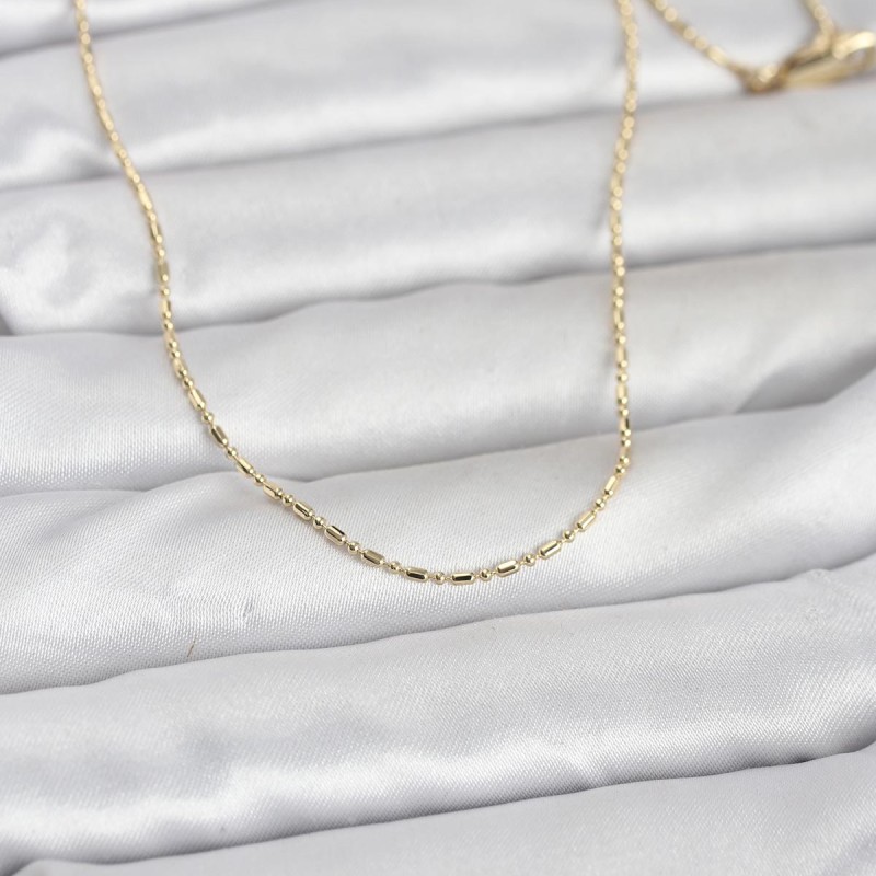 CM 14K Gold Renk Parçalı Topçuk Model 60 cm Kadın Kolye CM 14K Gold Renk Parçalı Topçuk Model 60 cm Kadın Kolye