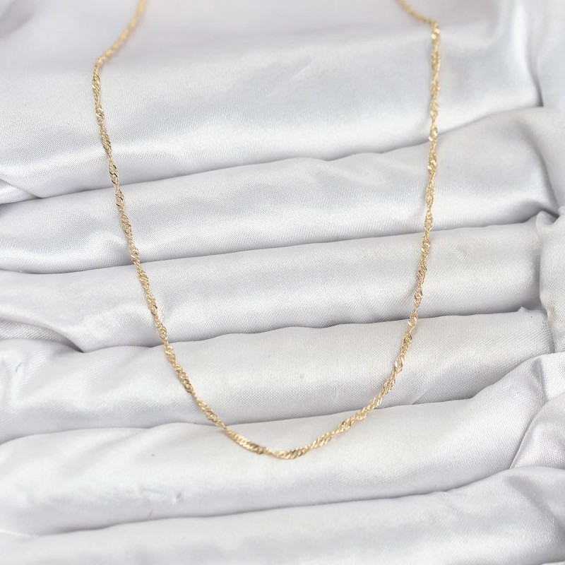 CM 14K Gold Renk Pirinç Ezme Burgu Model Kadın Kolye CM 14K Gold Renk Pirinç Ezme Burgu Model Kadın Kolye