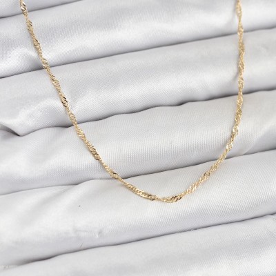 CM 14K Gold Renk Pirinç Ezme Burgu Model Kadın Kolye CM 14K Gold Renk Pirinç Ezme Burgu Model Kadın Kolye