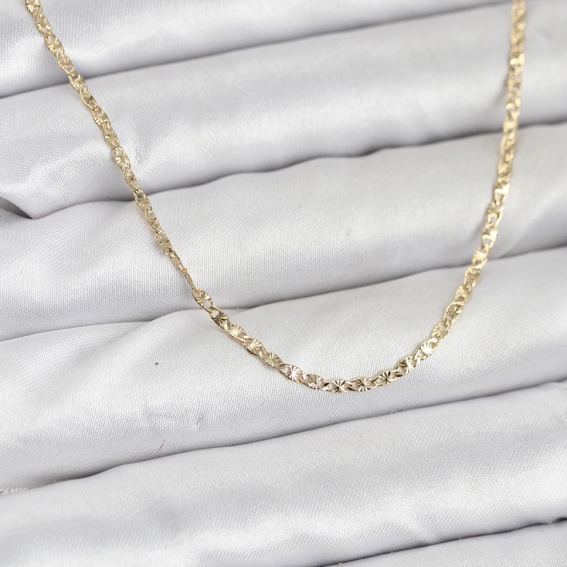 CM 14K Gold Renk Pirinç Lazer Model 60 cm Kadın Kolye CM 14K Gold Renk Pirinç Lazer Model 60 cm Kadın Kolye