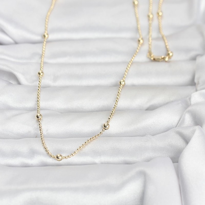 CM 14K Gold Renk Top Zincir 60 cm Kadın Kolye CM 14K Gold Renk Top Zincir 60 cm Kadın Kolye
