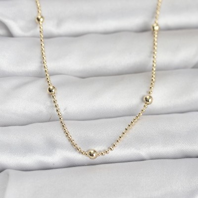 CM 14K Gold Renk Top Zincir 60 cm Kadın Kolye CM 14K Gold Renk Top Zincir 60 cm Kadın Kolye