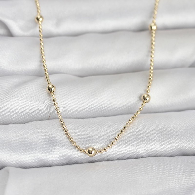 CM 14K Gold Renk Top Zincir 60 cm Kadın Kolye CM 14K Gold Renk Top Zincir 60 cm Kadın Kolye