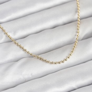 CM 14K Gold Renk Top Zincirli Model 60 cm Kadın Kolye