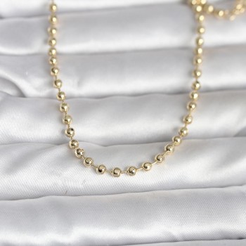 CM 14K Gold Renk Top Zincirli Model 60 cm Kadın Kolye
