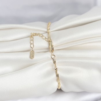 CM 14K Gold Renk Yassı Ezme Burgu Model Kadın Bileklik CM 14K Gold Renk Yassı Ezme Burgu Model Kadın Bileklik