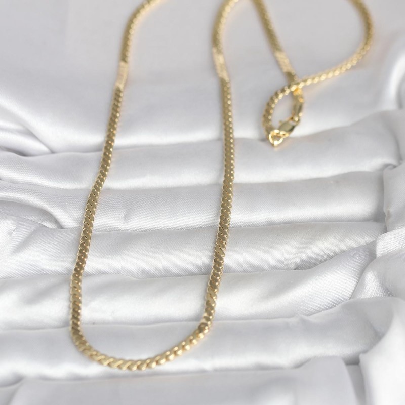 CM 14K Gold Renk Yassı Ezme Zincir Model 60 cm Kadın Kolye CM 14K Gold Renk Yassı Ezme Zincir Model 60 cm Kadın Kolye