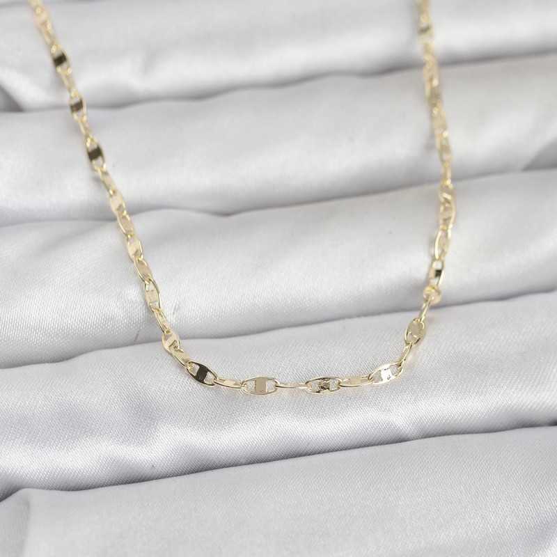 CM 14K Gold Renk Yassı Gemici Zincir Model 60 cm Kadın Kolye CM 14K Gold Renk Yassı Gemici Zincir Model 60 cm Kadın Kolye
