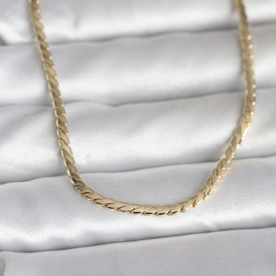 CM 14K Gold Renk Yassı Model 60 cm Kadın Kolye CM 14K Gold Renk Yassı Model 60 cm Kadın Kolye