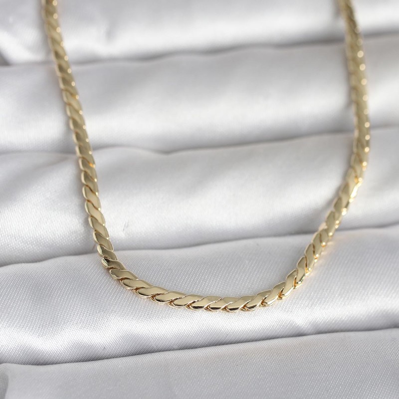 CM 14K Gold Renk Yassı Model 60 cm Kadın Kolye CM 14K Gold Renk Yassı Model 60 cm Kadın Kolye