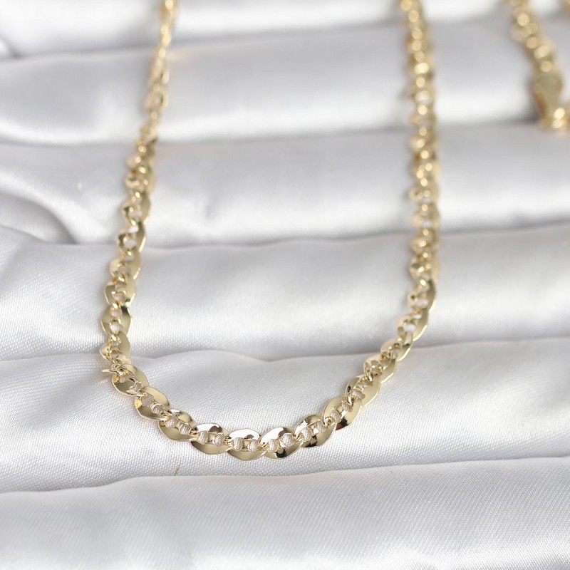 CM 14K Gold Renk Yassı Oval Zincirli Model 60 cm Kadın Kolye CM 14K Gold Renk Yassı Oval Zincirli Model 60 cm Kadın Kolye