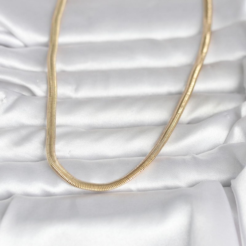 CM 14K Gold Renk Yassı Yılan Zincir Model 45 cm Kadın Kolye CM 14K Gold Renk Yassı Yılan Zincir Model 45 cm Kadın Kolye