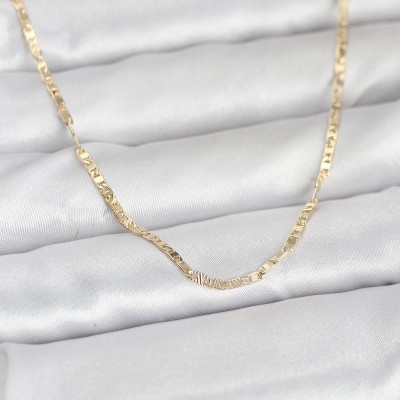 CM 14K Gold Renk Yassı Zincir Model 60 cm Kadın Kolye CM 14K Gold Renk Yassı Zincir Model 60 cm Kadın Kolye