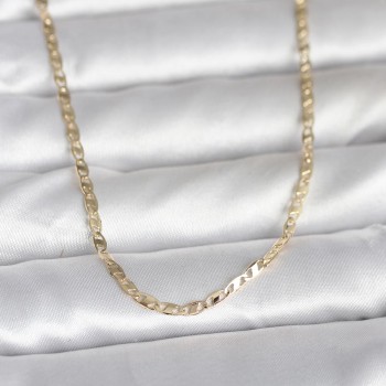 CM 14K Gold Renk Yassı Zincir Model 60 cm Kadın Kolye