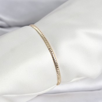 CM 14K Gold Renk Yassı Zincir Model Kadın Bileklik