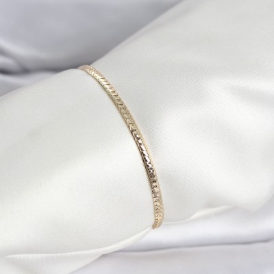 CM 14K Gold Renk Yassı Zincir Model Kadın Bileklik CM 14K Gold Renk Yassı Zincir Model Kadın Bileklik
