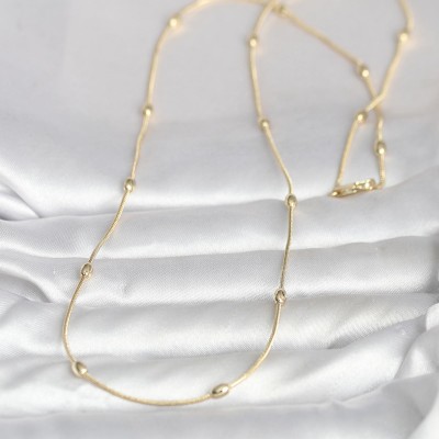 CM 14K Gold Renk Yılan Zincirli Damla Topçuk Model 60 cm Kadın Kolye CM 14K Gold Renk Yılan Zincirli Damla Topçuk Model 60 cm Kadın Kolye