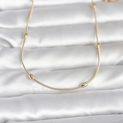 CM 14K Gold Renk Yılan Zincirli Damla Topçuk Model 60 cm Kadın Kolye CM 14K Gold Renk Yılan Zincirli Damla Topçuk Model 60 cm Kadın Kolye