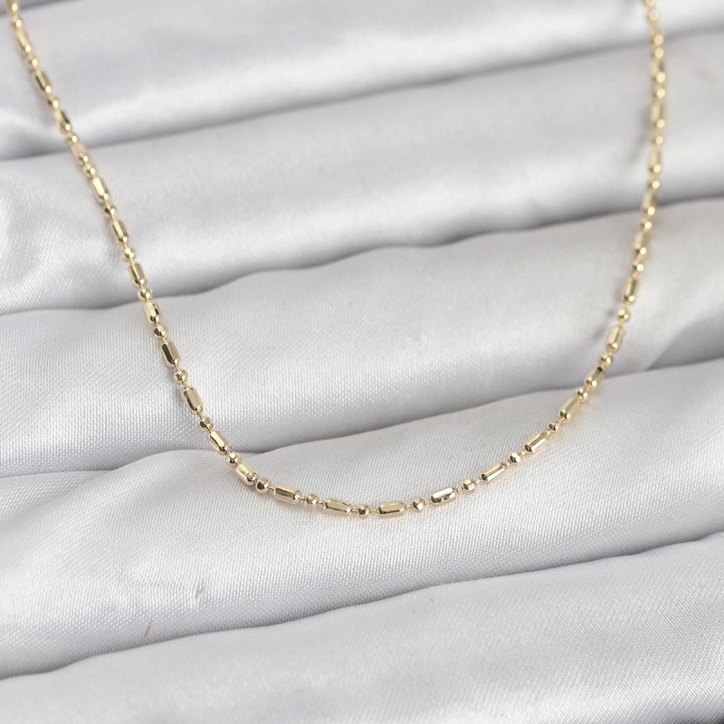 CM 14K Gold Renk Zincirli 60 cm Kadın Kolye