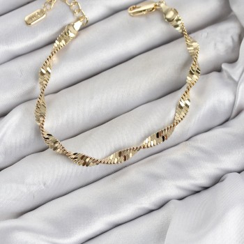 CM Burgu İtalyan Zincir Model Gold Renk Pirinç Kadın Bileklik CM Burgu İtalyan Zincir Model Gold Renk Pirinç Kadın Bileklik