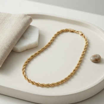 CM Burgu Model Gold Renk 10 mm Kalınlık 50 cm Kadın Kolye