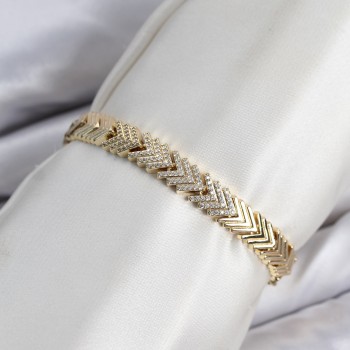 CM Çavuş Model Zirkon Taşlı VIP Seri Gold Renk Pirinç Kadın Bileklik CM Çavuş Model Zirkon Taşlı VIP Seri Gold Renk Pirinç Kadın Bileklik