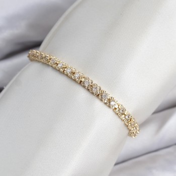 CM Model Zirkon Taşlı VIP Seri Gold Renk Pirinç Kadın Bileklik CM Model Zirkon Taşlı VIP Seri Gold Renk Pirinç Kadın Bileklik