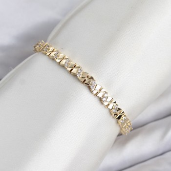 CM Model Zirkon Taşlı VIP Seri Gold Renk Pirinç Kadın Bileklik CM Model Zirkon Taşlı VIP Seri Gold Renk Pirinç Kadın Bileklik