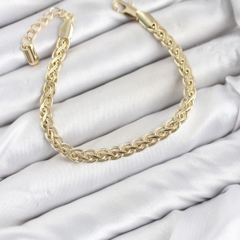 CM Singapur Zincir Model Gold Renk Pirinç Kadın Bileklik CM Singapur Zincir Model Gold Renk Pirinç Kadın Bileklik