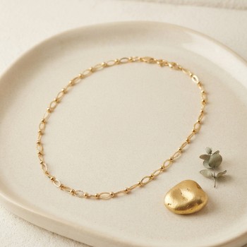 CM Top ve Halka Zincir Model 50 cm Gold Renk Kadın Kolye CM Top ve Halka Zincir Model 50 cm Gold Renk Kadın Kolye