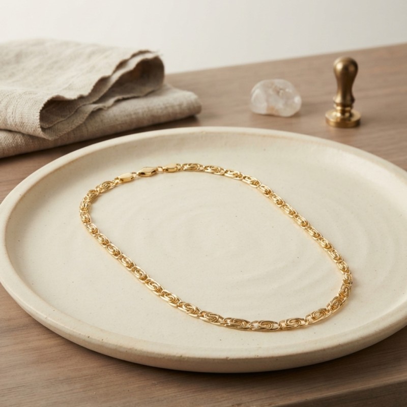 CM Yay Model Gold Renk 50 cm Kadın Kolye